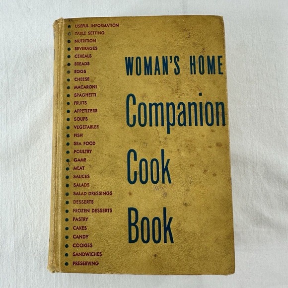 Woman's Home Companion Cook Book 1946 Post WWII Vintage Recipes Hardcover Loved